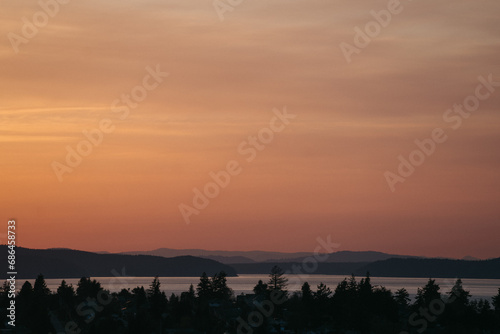 Sunset view from Cap Sante Park in Anacortes Washington