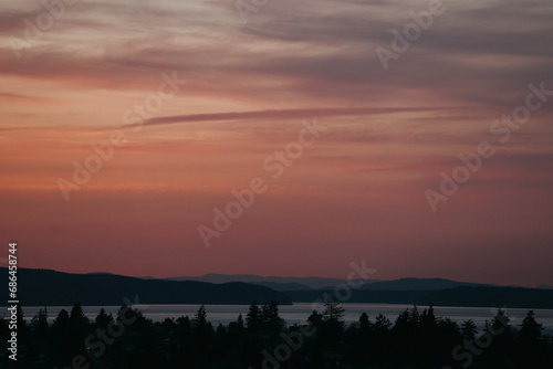 Sunset view from Cap Sante Park in Anacortes Washington