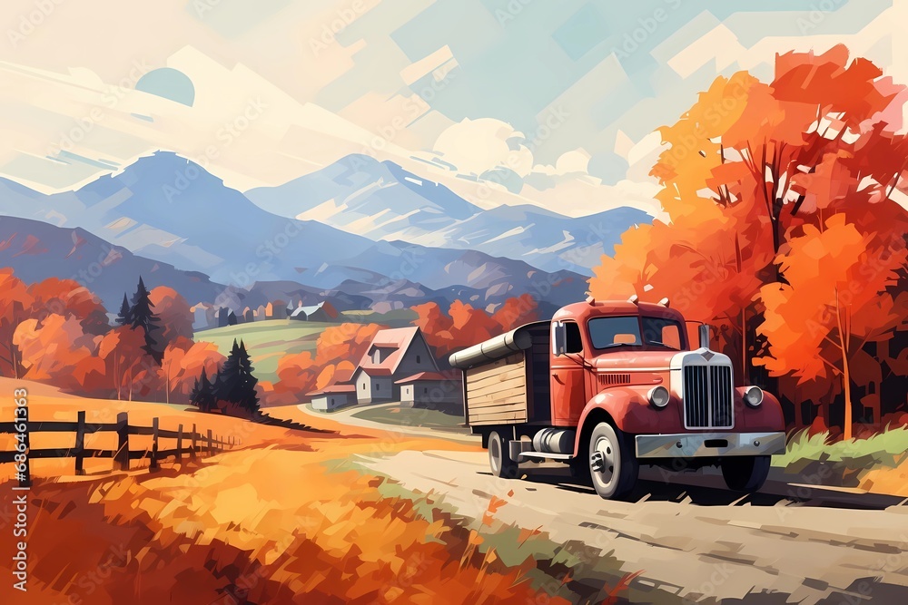 Obraz premium car truck, dump truck, trucking, transportation