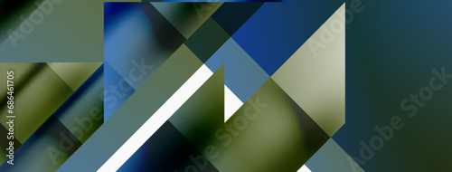 Vivid abstraction unfolds. Triangles in seamless harmony, composing dynamic geometric backdrop. Interplay of angles and hues forms captivating tapestry, evoking modernity and artistic allure