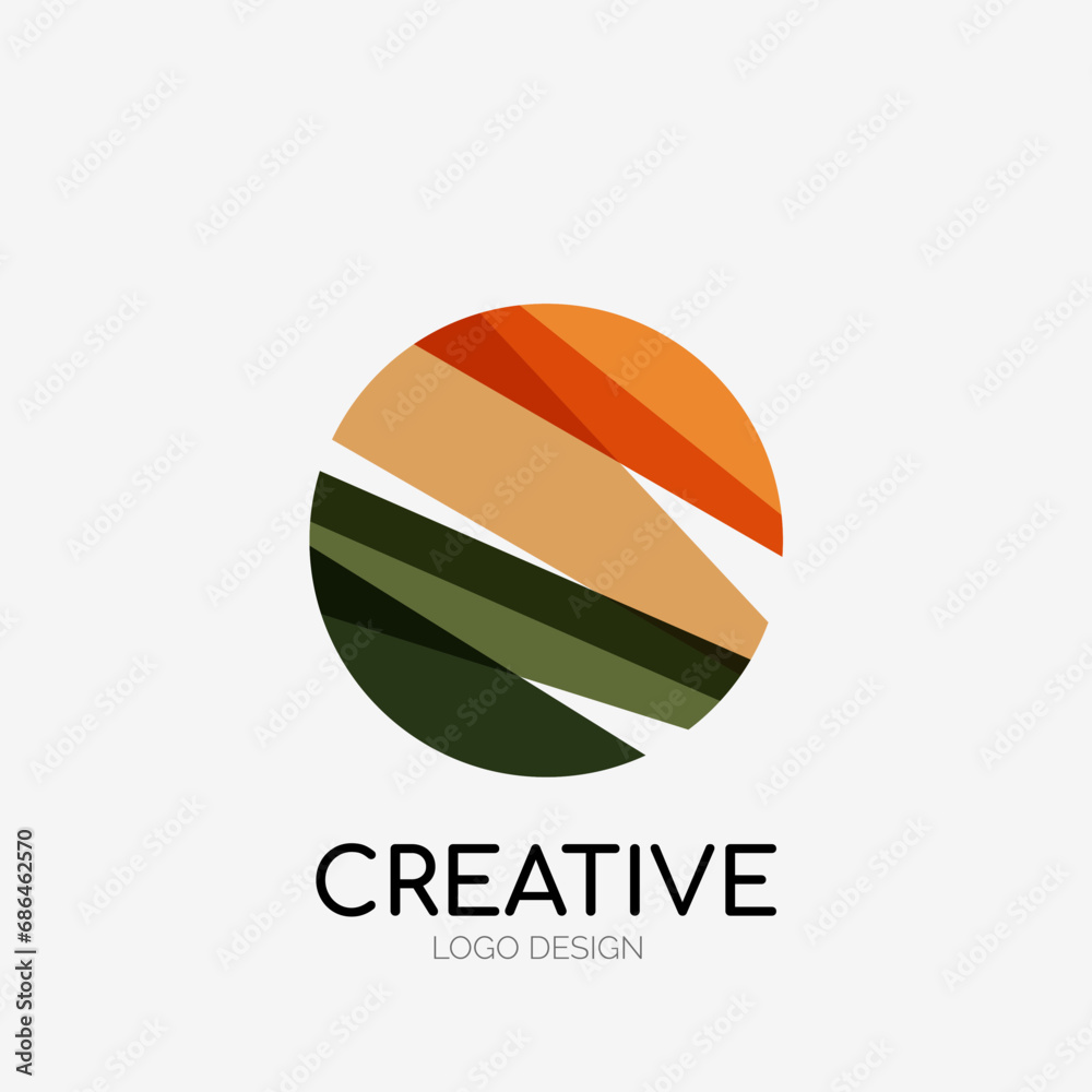 Fototapeta premium Modern abstract logo design. Geometric vector art. Clean overlapping lines and abstract shapes. Perfect for modern brand