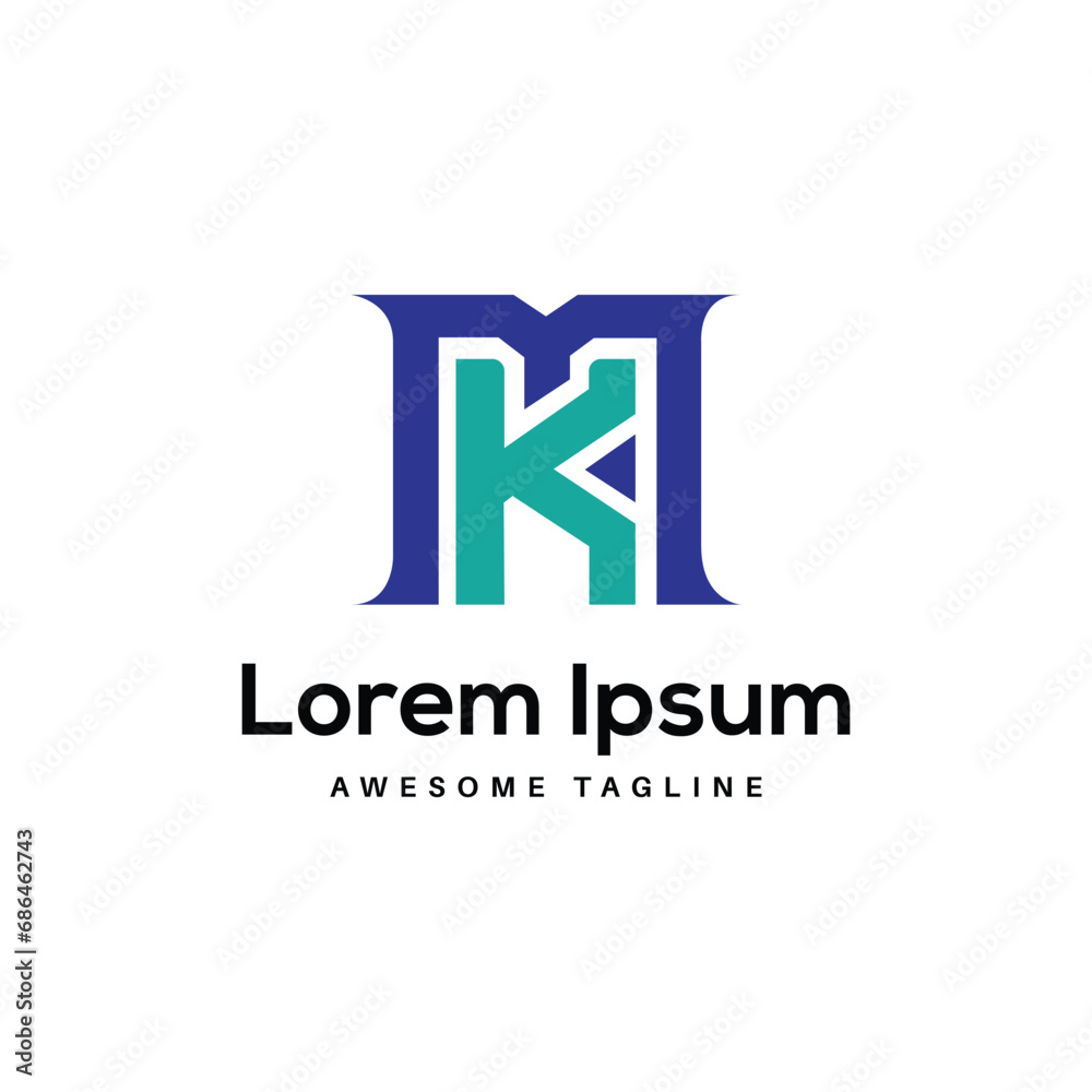 MK Letter Logo Design Free Icon MK Letter Logo Design Free Icon