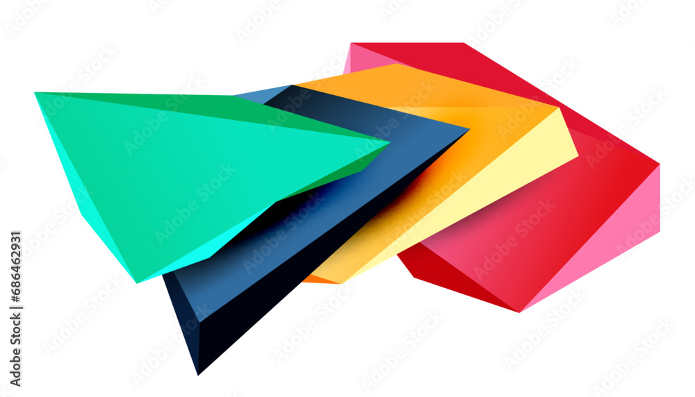 Vector 3d low poly triangle geometric design elements Vector 3d low poly triangle geometric design elements
