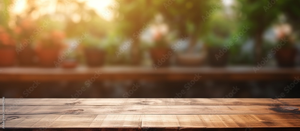 Blurred background with close up wooden table top Blurred background with close up wooden table top