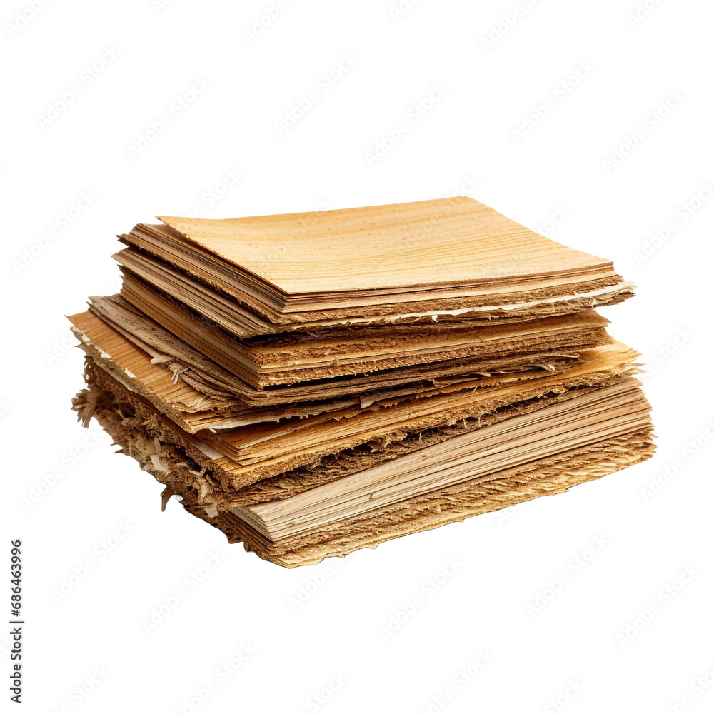 Corrugated fiberboard scrap isolated on transparent background Corrugated fiberboard scrap isolated on transparent background