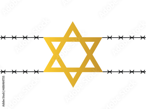 International Holocaust Remembrance Day vector. Star of David . January 27. Important day