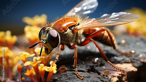 Close-up of a Flying Insect in Macro Photography © senadesign