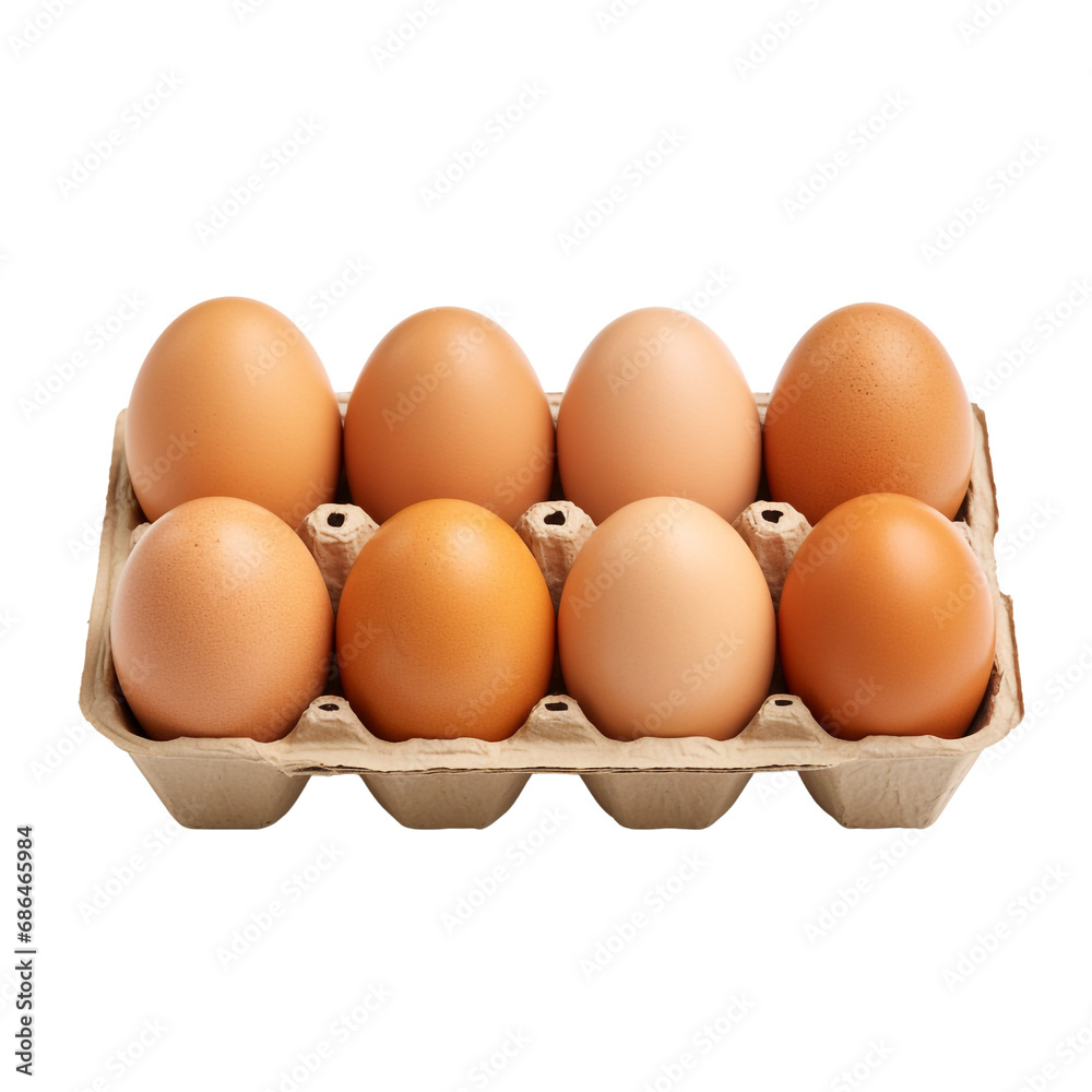 Egg carton with clipping path isolated on transparent background Egg carton with clipping path isolated on transparent background