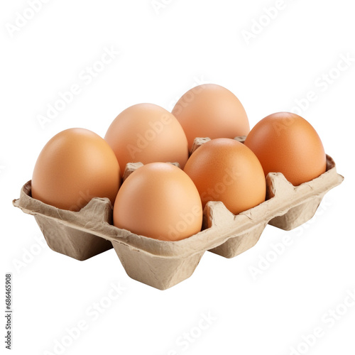 Egg carton with clipping path isolated on transparent background © Tohamina