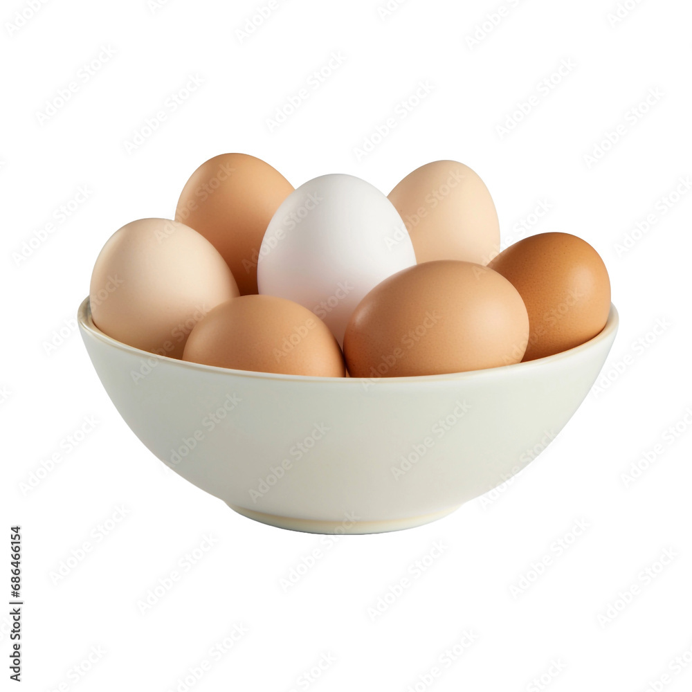 Eggs on bowl isolated on transparent background Eggs on bowl isolated on transparent background