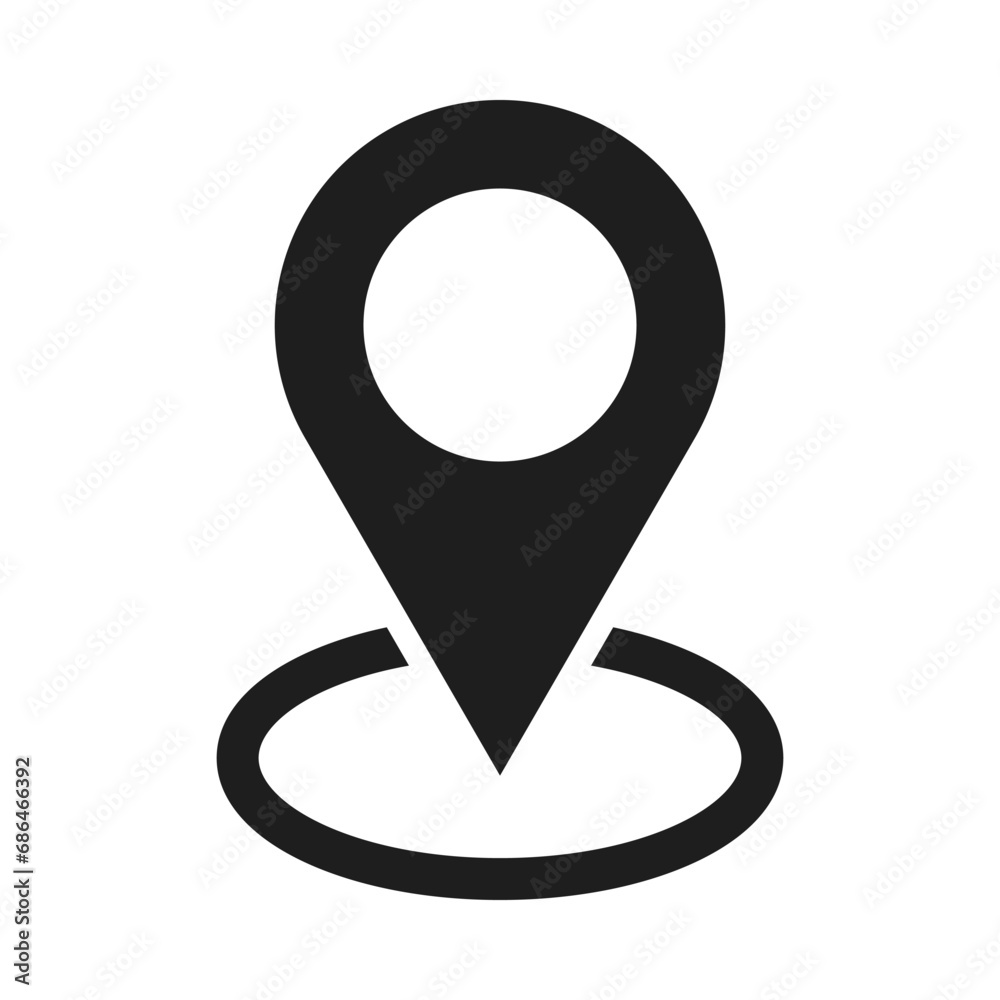 Simple icons representing locations and map pins