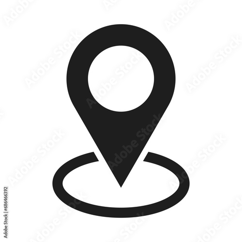 Simple icons representing locations and map pins