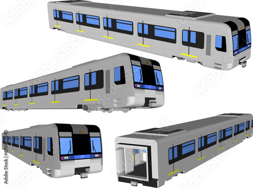 Vector sketch illustration design of modern locomotive tram train transportation equipment