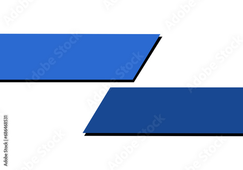 Two Blue Quadrilaterals with Shadow Effects. Can be used as Text Frames.