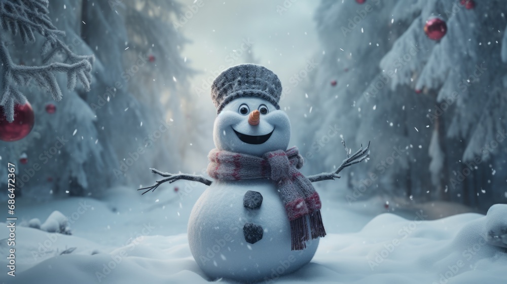 Obraz premium Christmas Snowman