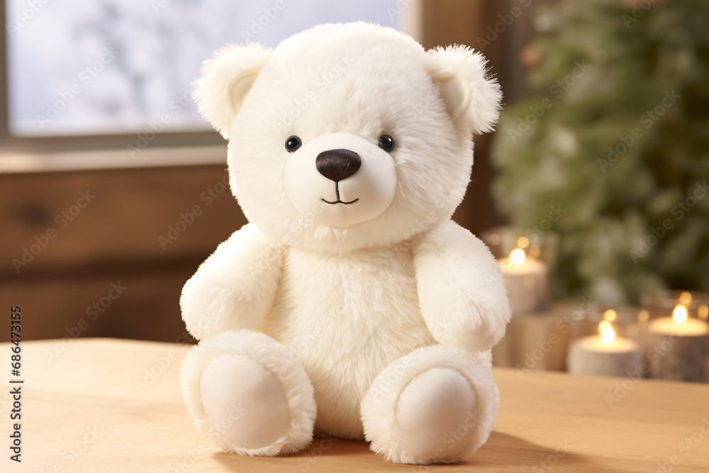 Obraz premium しろくまのかわいいぬいぐるみ