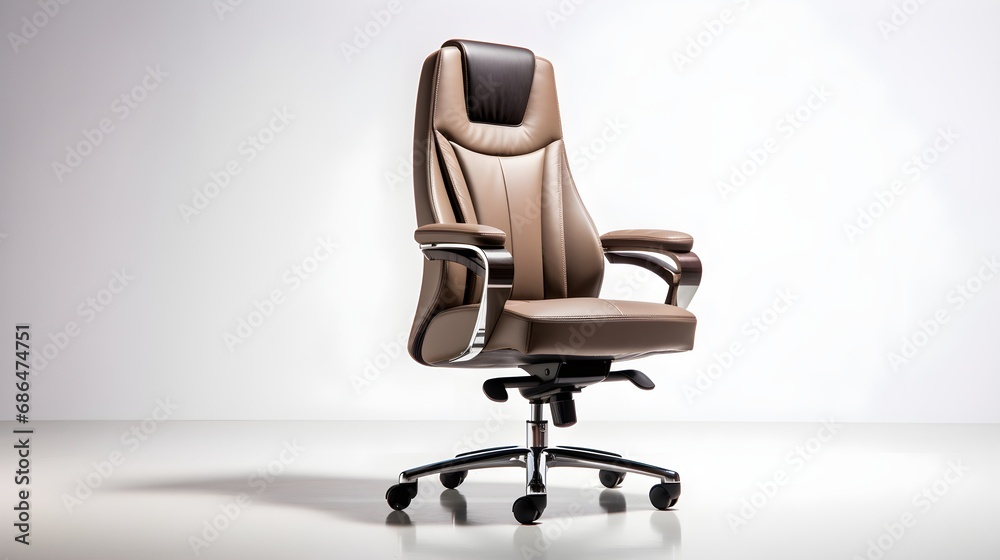 Luxury modern leather office chair comfortable and elegant in white background Luxury modern leather office chair comfortable and elegant in white background