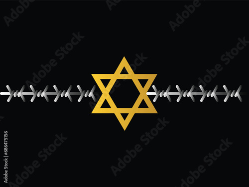 International Holocaust Remembrance Day vector. Star of David . January 27. Important day