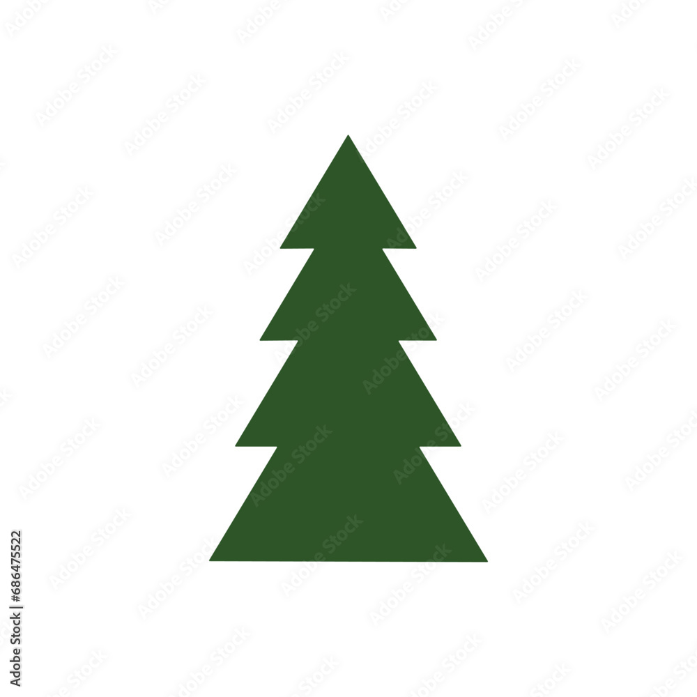 Christmas Tree vector icon on white background Christmas Tree vector icon on white background