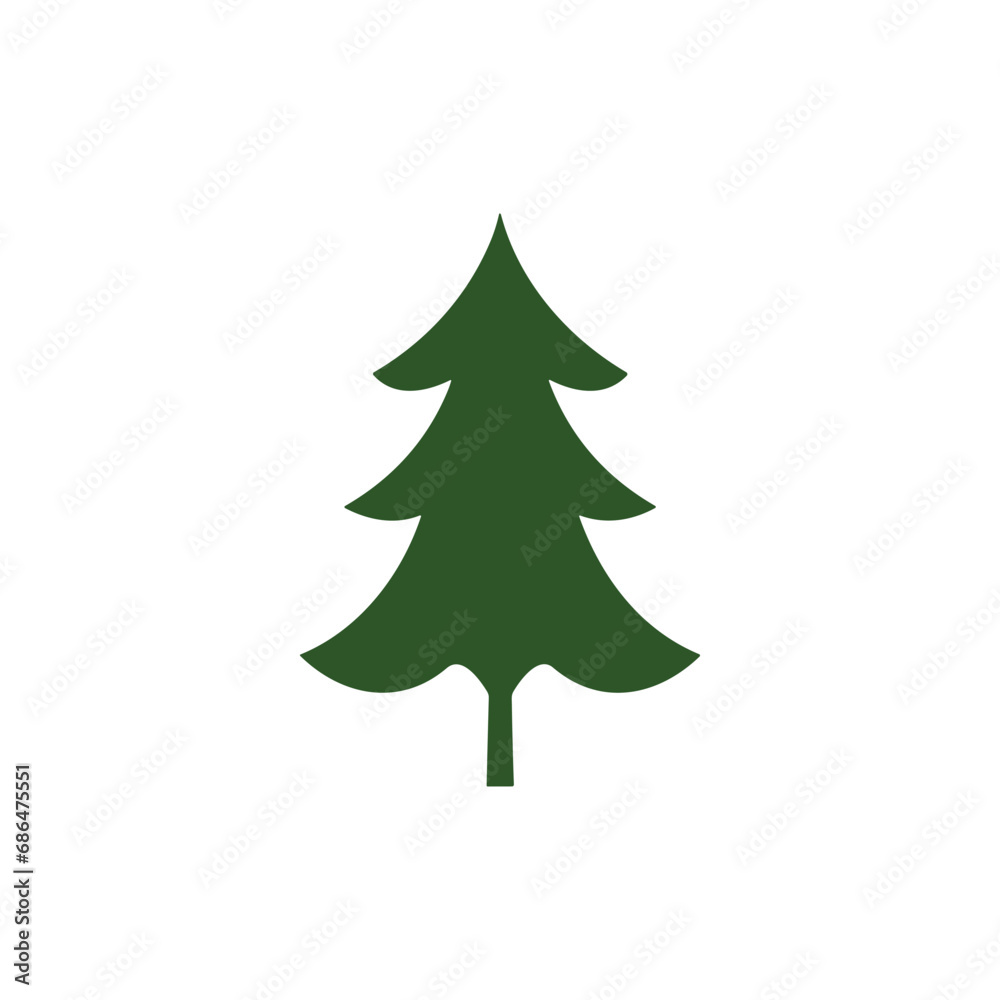 Christmas Tree vector icon on white background Christmas Tree vector icon on white background