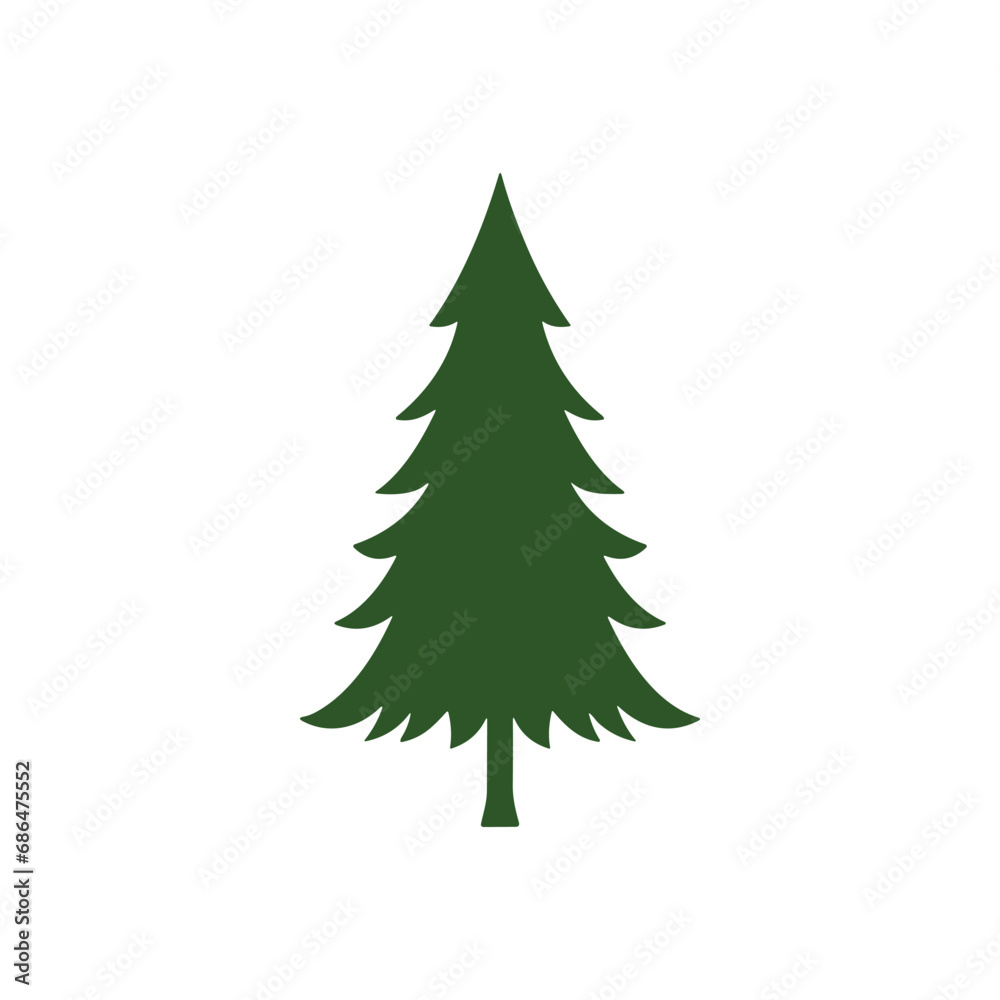 Christmas Tree vector icon on white background Christmas Tree vector icon on white background