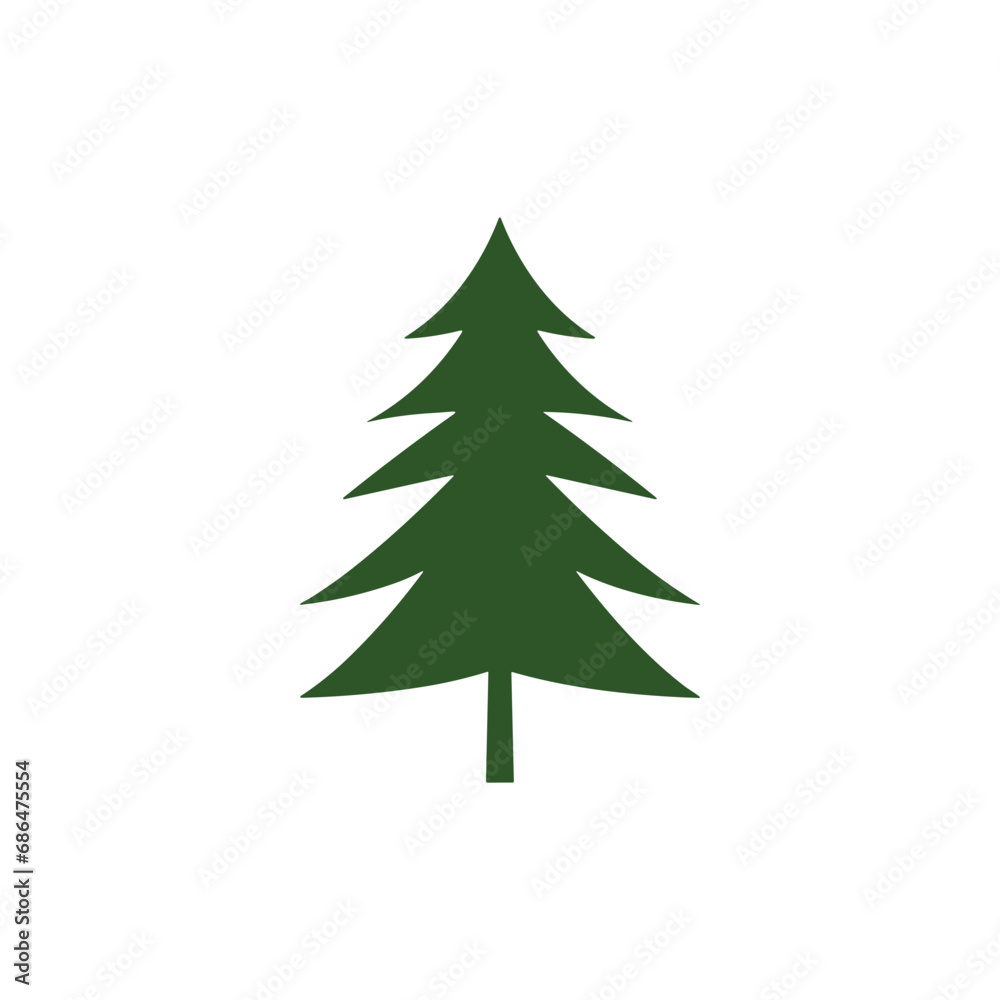 Christmas Tree vector icon on white background Christmas Tree vector icon on white background