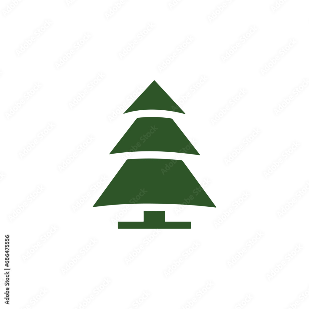 Christmas Tree vector icon on white background Christmas Tree vector icon on white background