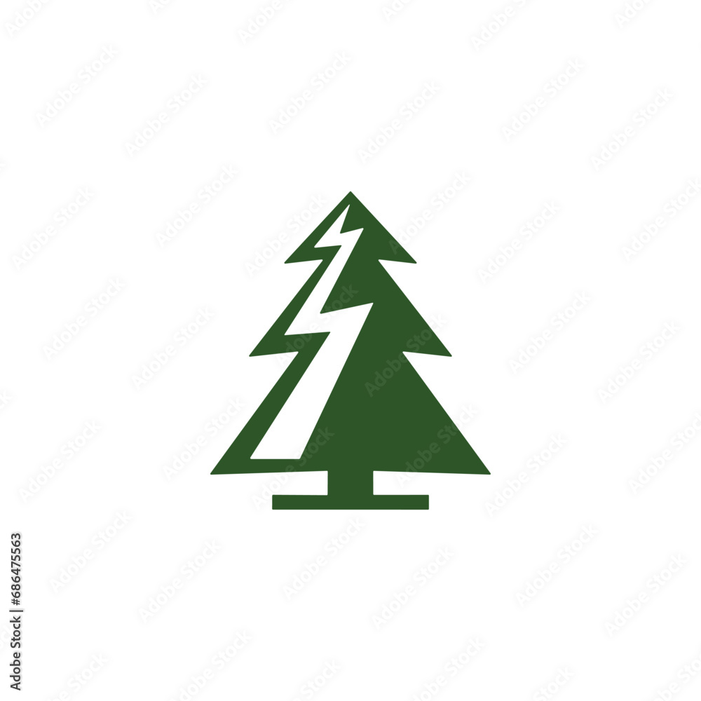 Christmas Tree vector icon on white background Christmas Tree vector icon on white background