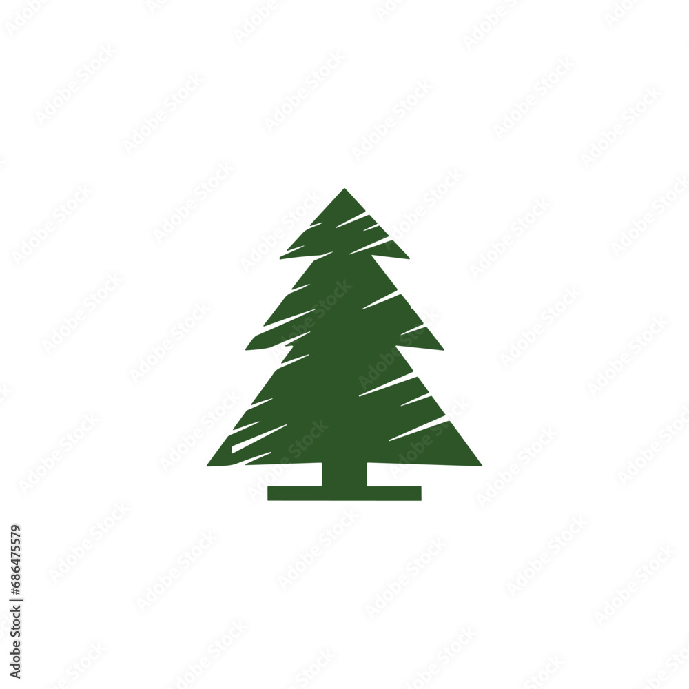 Christmas Tree vector icon on white background Christmas Tree vector icon on white background