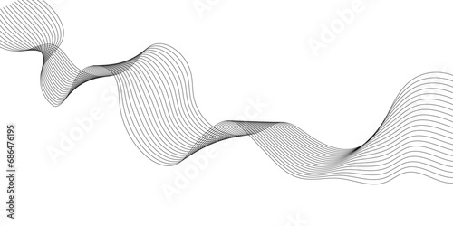 Abstract grey, white wavy smooth element swoosh speed wave modern stream curve and technology lines on transparent background.