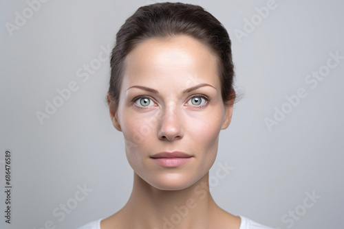 Portrait of a young brunette caucasian woman