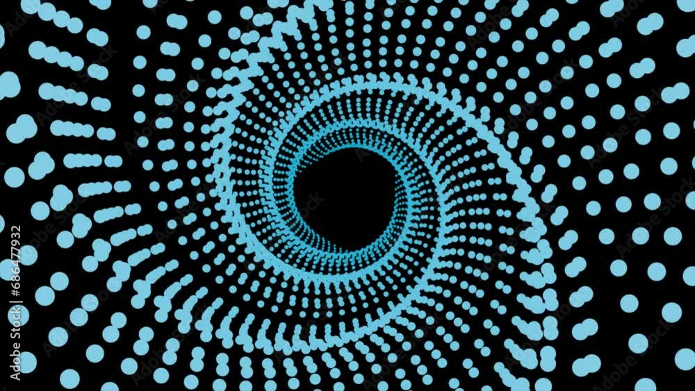 Sci-fi futuristic circular dots hi-tech rotating tunnel background, sci-fi colorful dots tunnel background