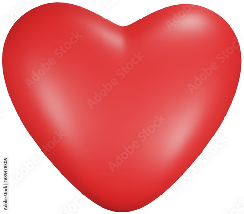 3D red heart. Symbol of love and Valentine's Day.
