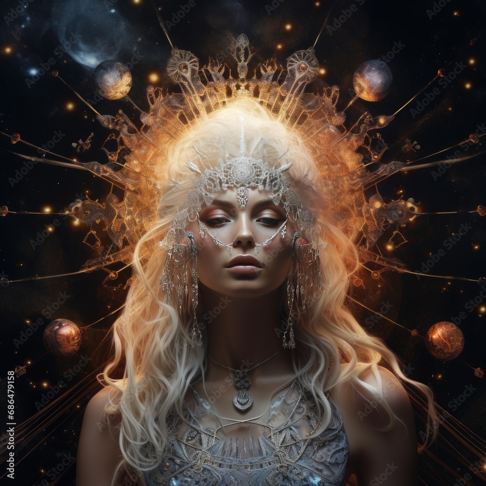 cosmic goddess, illustration cosmic goddess, illustration