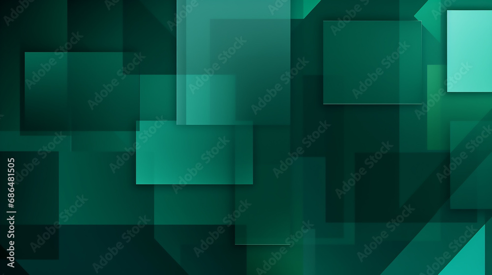 Dark green abstract background and shadow. Geometric shape overlap squares. Modern luxury rounded squares graphic pattern banner template design. square business background.