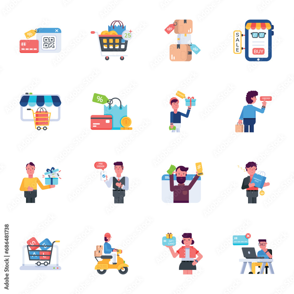Set of Retail Flat Icons
Set of Retail Flat Icons