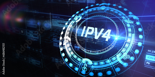 Business, Technology, Internet and network concept. IPV4 abbreviation. Modern technology concept. 3d illustration