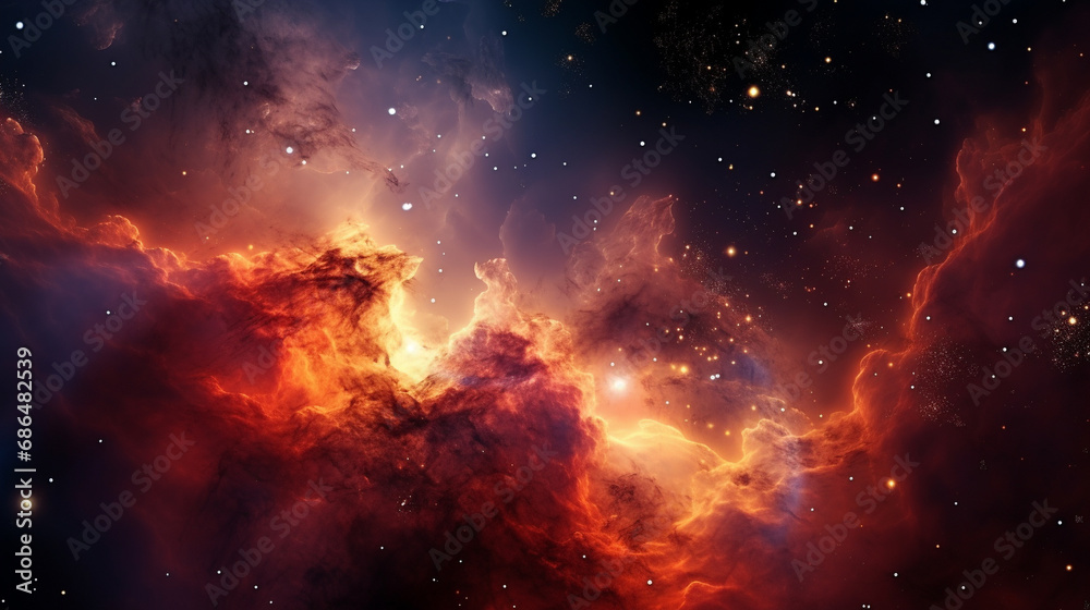 Fototapeta premium fire in space HD 8K wallpaper Stock Photographic Image 