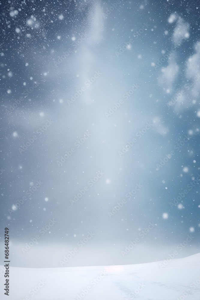Falling snow background. Vertical composition