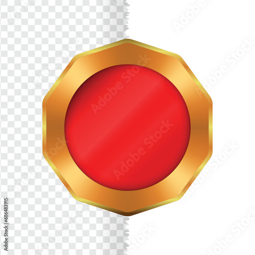 Vector illustration of gold seal badge