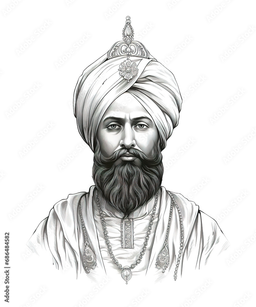 Fototapeta premium illustration of Guru Gobind Singh Jayanti ai generative 