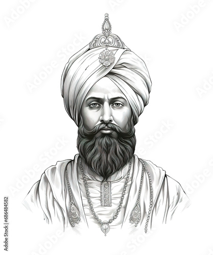 illustration of Guru Gobind Singh Jayanti ai generative 