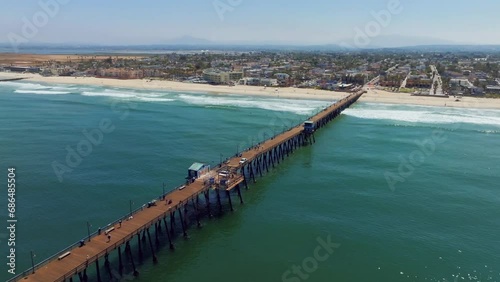 The Pier Of Imperial Beach - Residential Beach City In San Diego County, California. - aerial photo