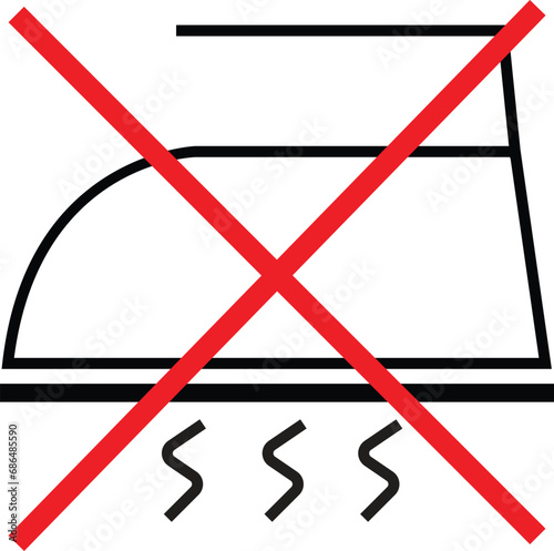 No Iron line icon. Home appliance, Steam generator iron with editable stock. Simple flat vector illustration not for web site or mobile app. No Laundry item symbol isolated on transparent background.
