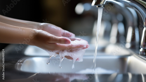 washing hands with soap HD 8K wallpaper Stock Photographic Image 