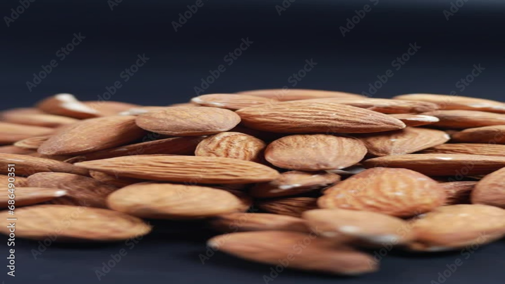 Close up of almond nut isolated on white 