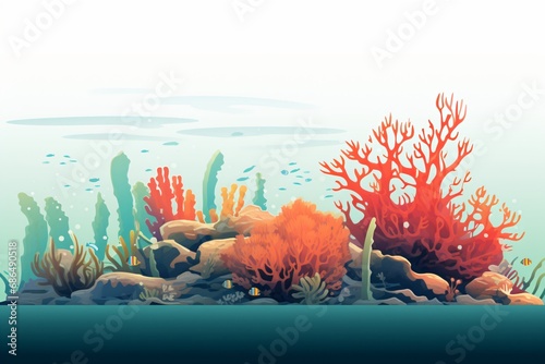 Fototapeta Naklejka Na Ścianę i Meble -  Coral reef cartoon illustration