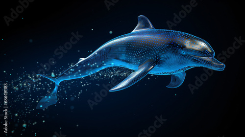 Wireframe dolphin