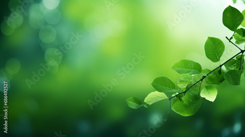Leaf background bokeh blur green background