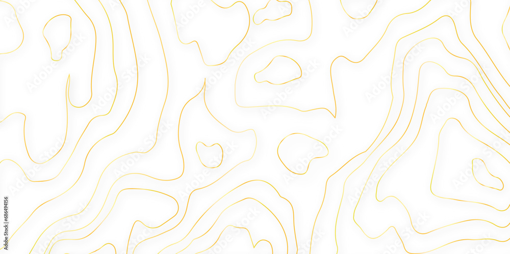  Modern design with golden background with topographic wavy pattern design. paper texture Imitation of a geographical map - obrazy, fototapety, plakaty 